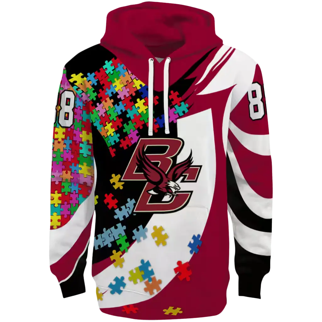 personalized boston college eagles puzzle pieces maroon hoodie best selling personalized boston college eagles puzzle pieces maroon hoodie best selling