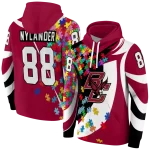 personalized boston college eagles puzzle pieces maroon hoodie best selling