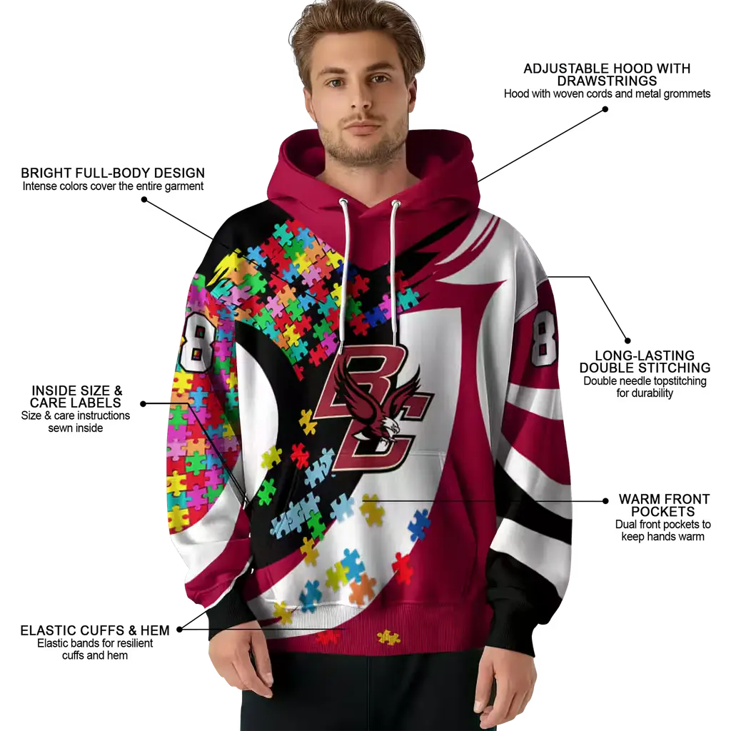 personalized boston college eagles puzzle pieces maroon hoodie latest model personalized boston college eagles puzzle pieces maroon hoodie latest model