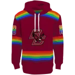 personalized boston college eagles rainbow stripes maroon hoodie best selling