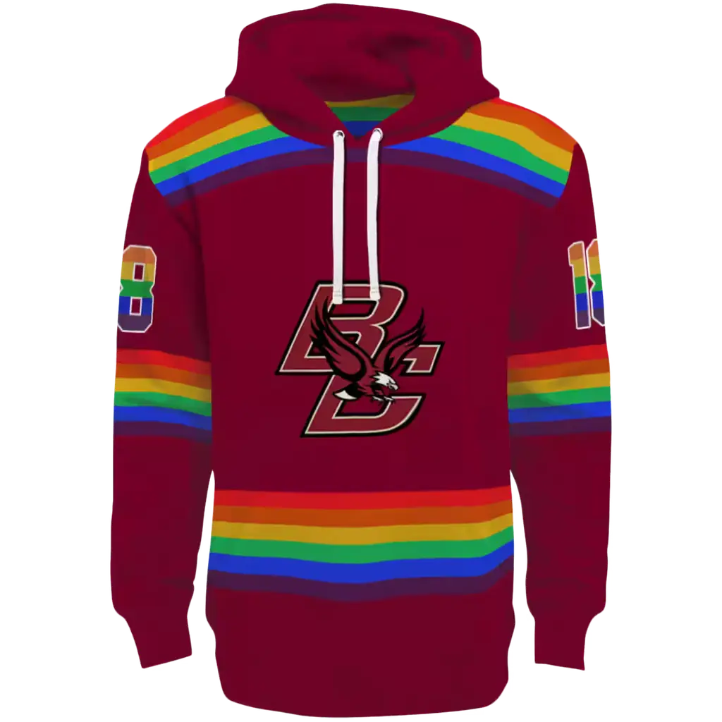 personalized boston college eagles rainbow stripes maroon hoodie best selling personalized boston college eagles rainbow stripes maroon hoodie best selling
