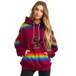 personalized boston college eagles rainbow stripes maroon hoodie best selling