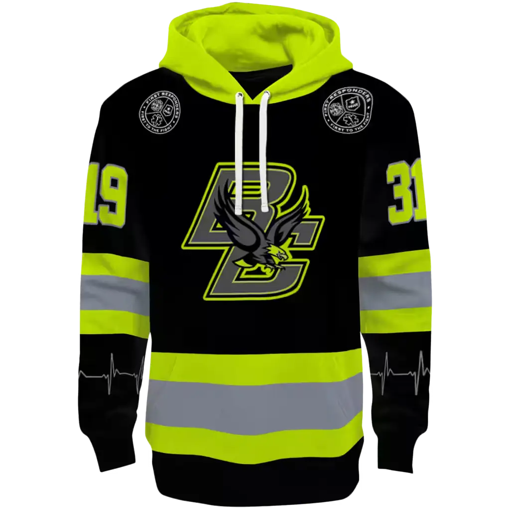 personalized boston college eagles safety motif black neon green hoodie best selling personalized boston college eagles safety motif black neon green hoodie best selling
