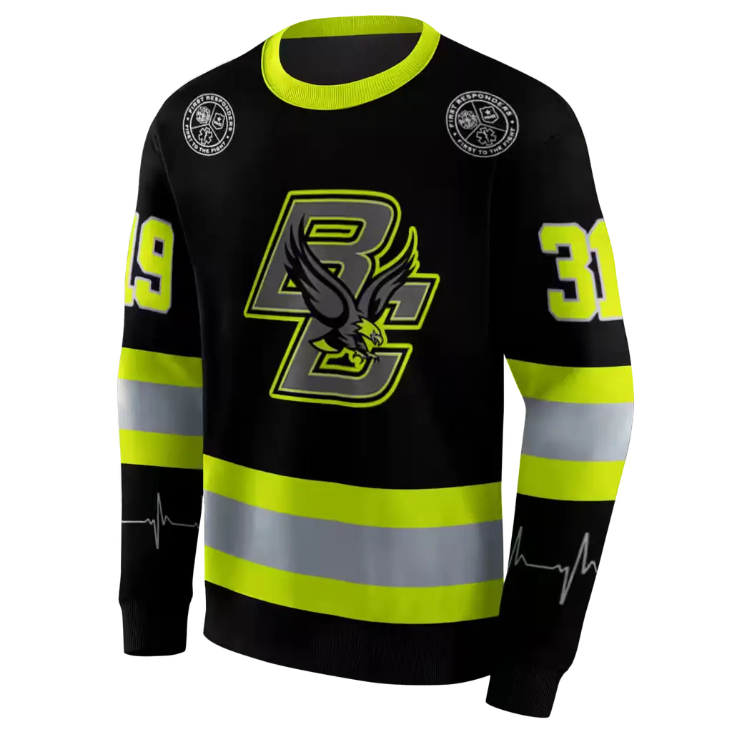 personalized boston college eagles safety motif black neon green hoodie new arrival personalized boston college eagles safety motif black neon green hoodie new arrival