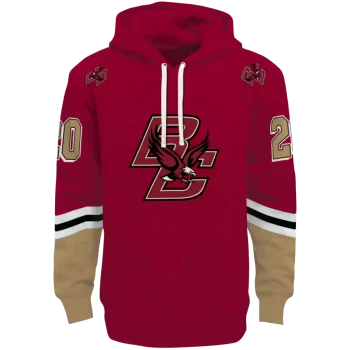 personalized boston college eagles striped sleeves maroon hoodie best selling