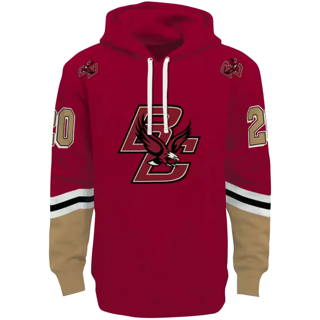 personalized boston college eagles striped sleeves maroon hoodie best selling personalized boston college eagles striped sleeves maroon hoodie best selling