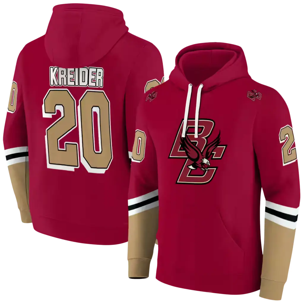 personalized boston college eagles striped sleeves maroon hoodie fashion forward personalized boston college eagles striped sleeves maroon hoodie fashion forward