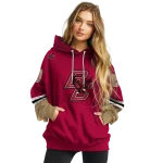 personalized boston college eagles striped sleeves maroon hoodie best selling
