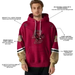 personalized boston college eagles striped sleeves maroon hoodie best selling
