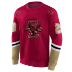 personalized boston college eagles striped sleeves maroon hoodie best selling