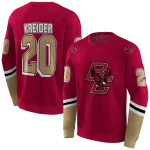 personalized boston college eagles striped sleeves maroon hoodie best selling