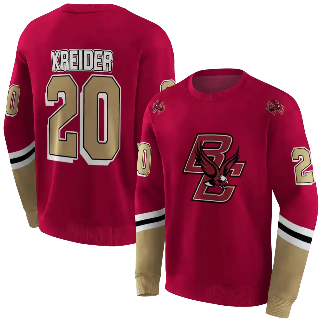 personalized boston college eagles striped sleeves maroon hoodie premium grade personalized boston college eagles striped sleeves maroon hoodie premium grade