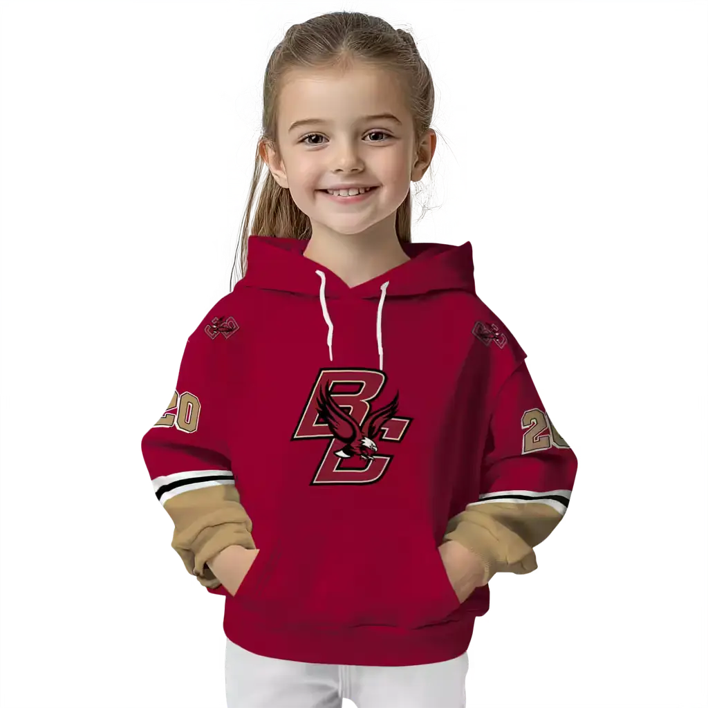personalized boston college eagles striped sleeves maroon hoodie top rated personalized boston college eagles striped sleeves maroon hoodie top rated