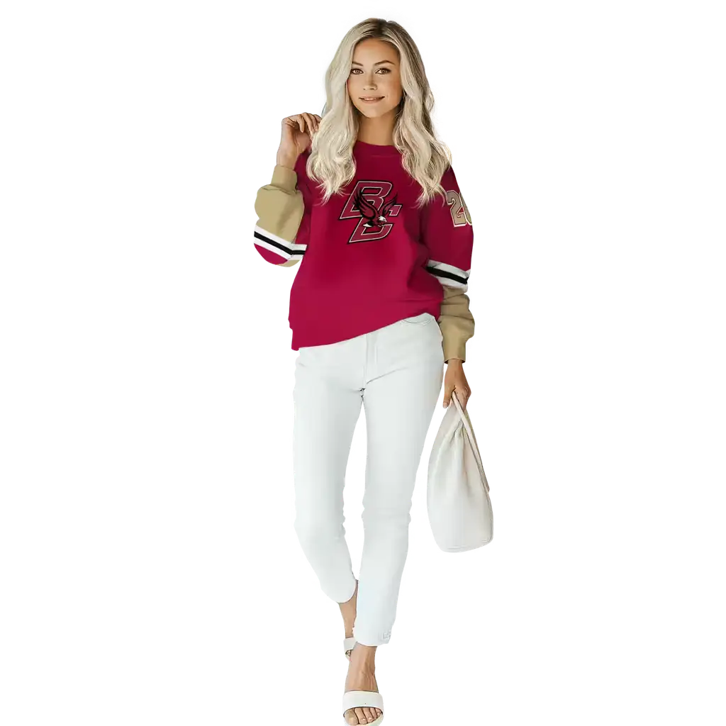 personalized boston college eagles striped sleeves maroon hoodie trendy personalized boston college eagles striped sleeves maroon hoodie trendy