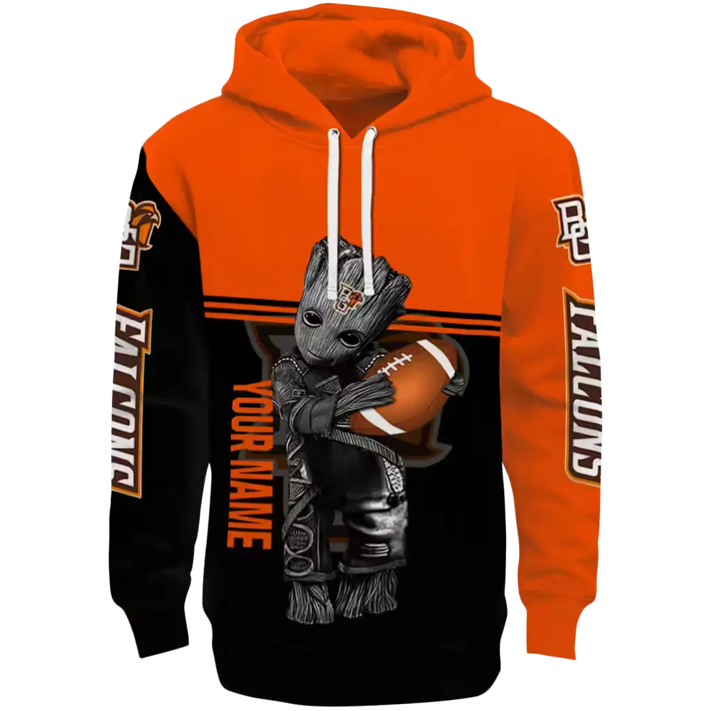 personalized bowling green falcons baby groot orange black hoodie best selling personalized bowling green falcons baby groot orange black hoodie best selling