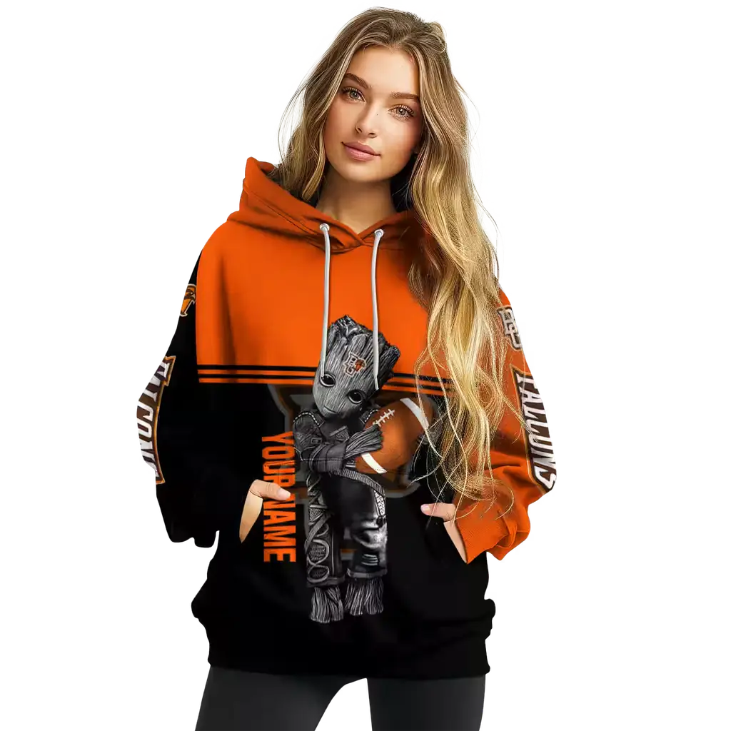 personalized bowling green falcons baby groot orange black hoodie high quality personalized bowling green falcons baby groot orange black hoodie high quality