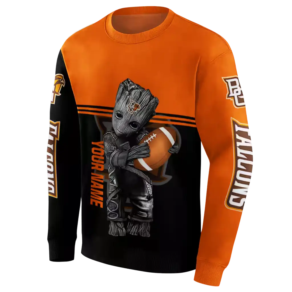 personalized bowling green falcons baby groot orange black hoodie new arrival personalized bowling green falcons baby groot orange black hoodie new arrival
