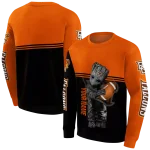 personalized bowling green falcons baby groot orange black hoodie best selling