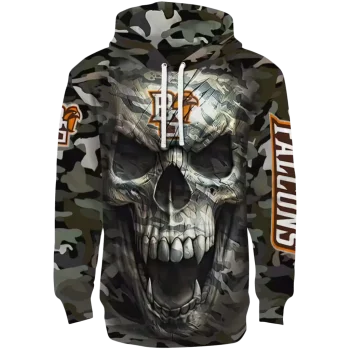 personalized bowling green falcons camo skull hoodie best selling