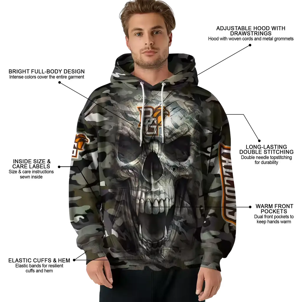personalized bowling green falcons camo skull hoodie latest model personalized bowling green falcons camo skull hoodie latest model