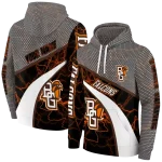 personalized bowling green falcons hexagonal mesh orange black gray hoodie best selling