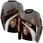 personalized bowling green falcons hexagonal mesh orange black gray hoodie best selling