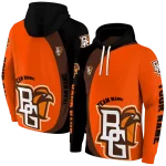 personalized bowling green falcons minimalist design orange black hoodie best selling