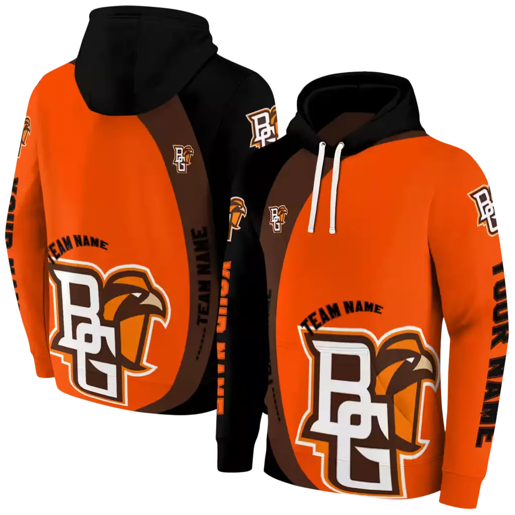 personalized bowling green falcons minimalist design orange black hoodie fashion forward personalized bowling green falcons minimalist design orange black hoodie fashion forward