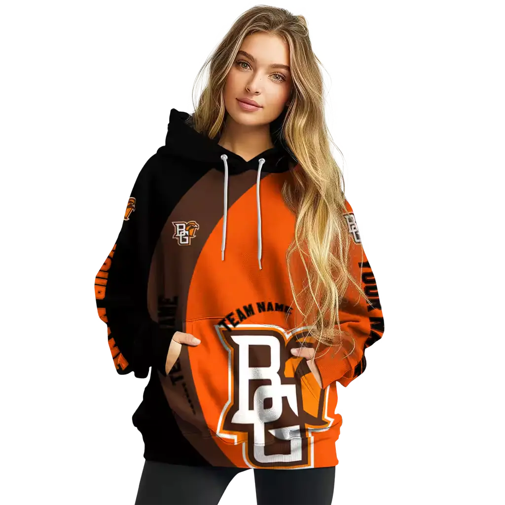 personalized bowling green falcons minimalist design orange black hoodie high quality personalized bowling green falcons minimalist design orange black hoodie high quality
