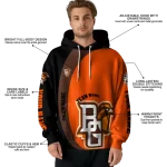 personalized bowling green falcons minimalist design orange black hoodie best selling