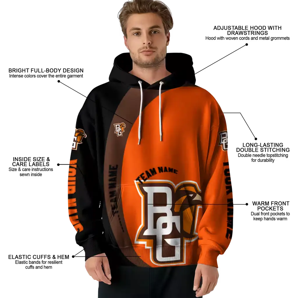 personalized bowling green falcons minimalist design orange black hoodie latest model personalized bowling green falcons minimalist design orange black hoodie latest model