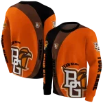 personalized bowling green falcons minimalist design orange black hoodie best selling