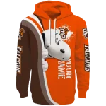 personalized bowling green falcons peeking snoopy orange hoodie best selling