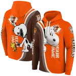 personalized bowling green falcons peeking snoopy orange hoodie best selling