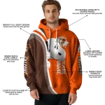 personalized bowling green falcons peeking snoopy orange hoodie best selling