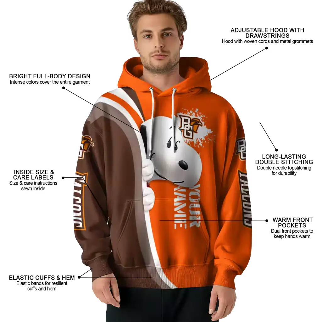 personalized bowling green falcons peeking snoopy orange hoodie latest model personalized bowling green falcons peeking snoopy orange hoodie latest model