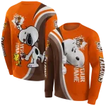 personalized bowling green falcons peeking snoopy orange hoodie best selling