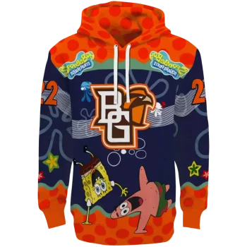 personalized bowling green falcons spongebob patrick star orange navy hoodie best selling