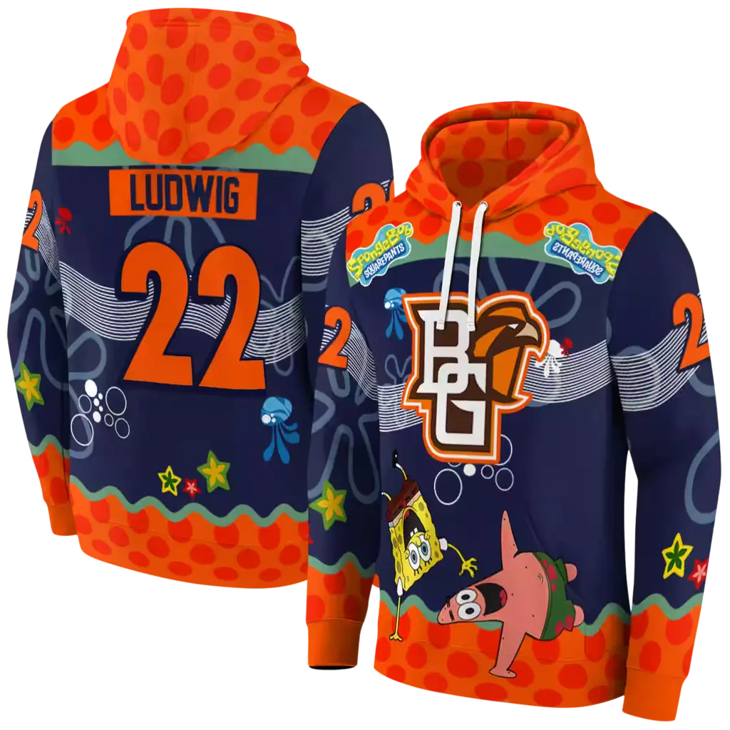personalized bowling green falcons spongebob patrick star orange navy hoodie fashion forward personalized bowling green falcons spongebob patrick star orange navy hoodie fashion forward