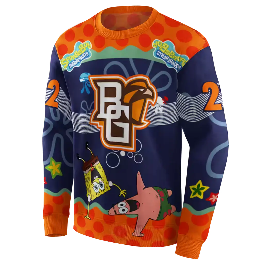 personalized bowling green falcons spongebob patrick star orange navy hoodie new arrival personalized bowling green falcons spongebob patrick star orange navy hoodie new arrival