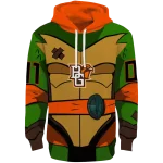 personalized bowling green falcons superhero armor orange green hoodie best selling