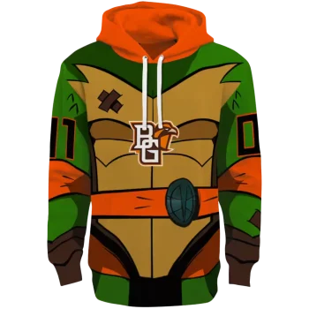 personalized bowling green falcons superhero armor orange green hoodie best selling