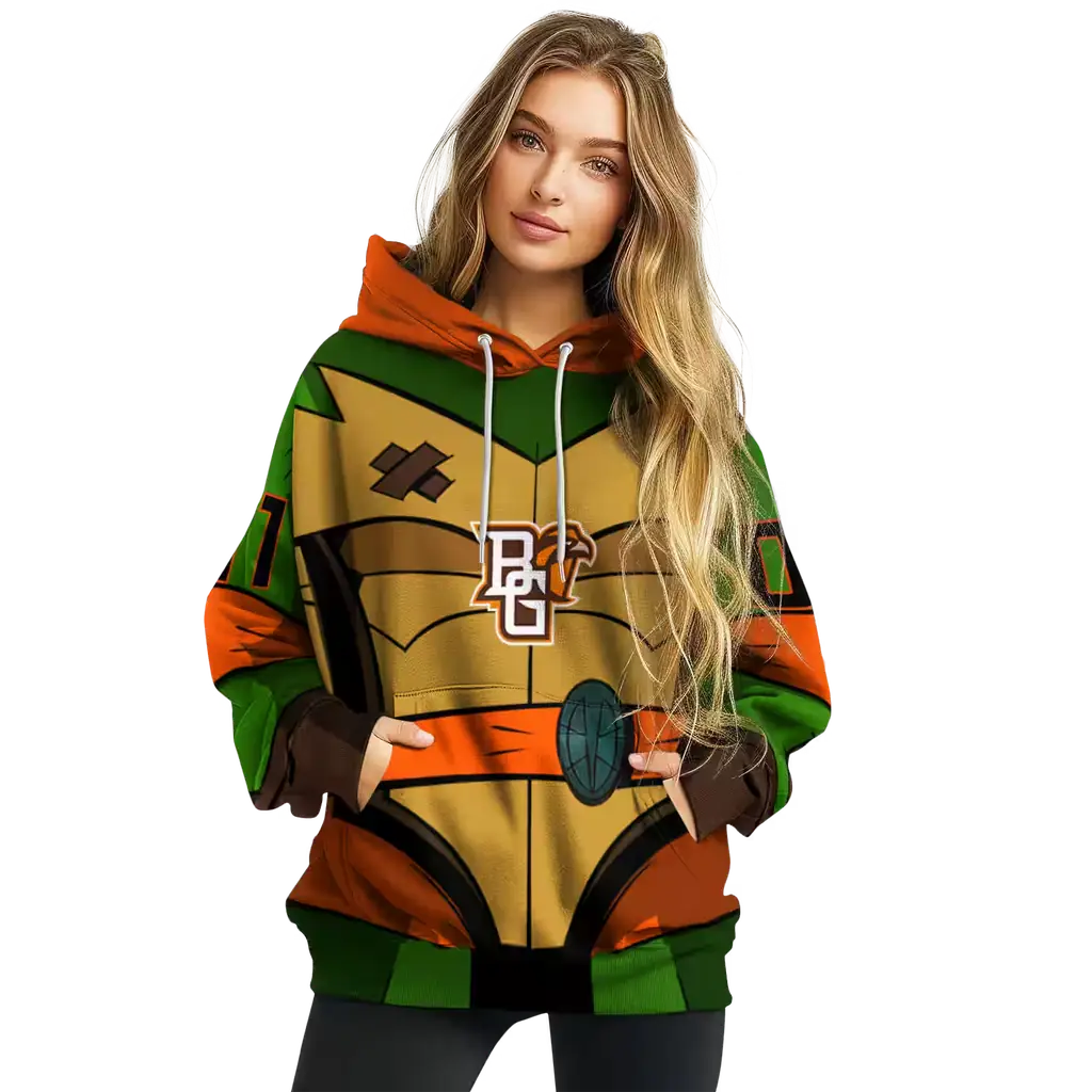 personalized bowling green falcons superhero armor orange green hoodie high quality personalized bowling green falcons superhero armor orange green hoodie high quality