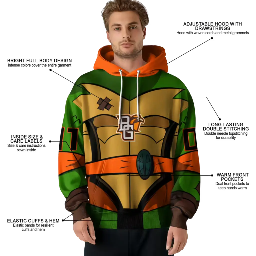 personalized bowling green falcons superhero armor orange green hoodie latest model personalized bowling green falcons superhero armor orange green hoodie latest model