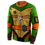personalized bowling green falcons superhero armor orange green hoodie best selling