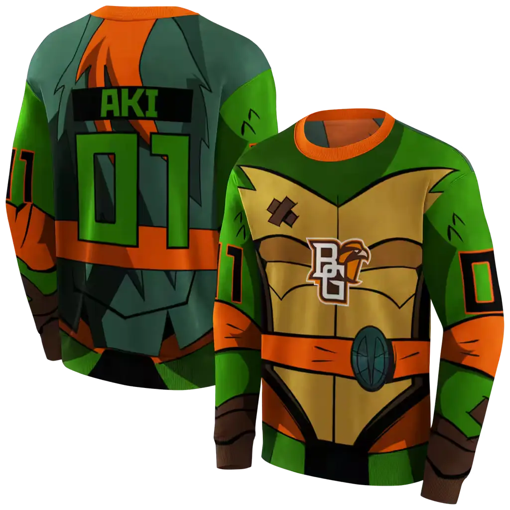 personalized bowling green falcons superhero armor orange green hoodie premium grade personalized bowling green falcons superhero armor orange green hoodie premium grade