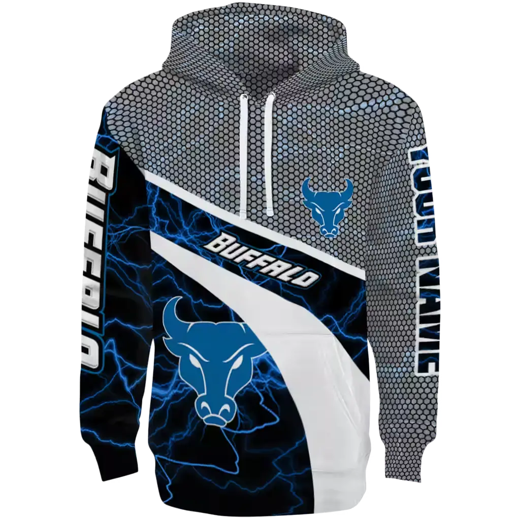 personalized buffalo bulls hexagonal mesh royal blue black gray hoodie best selling personalized buffalo bulls hexagonal mesh royal blue black gray hoodie best selling