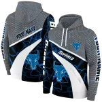 personalized buffalo bulls hexagonal mesh royal blue black gray hoodie best selling