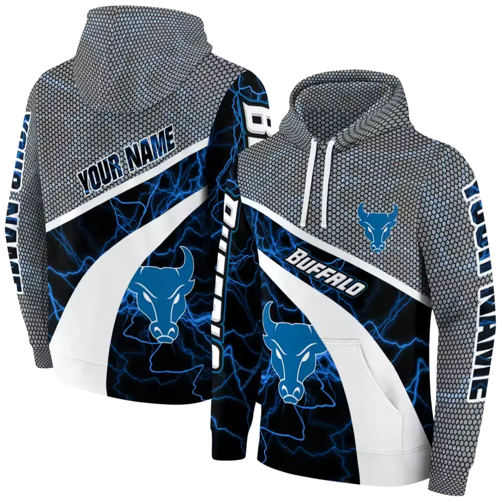 personalized buffalo bulls hexagonal mesh royal blue black gray hoodie fashion forward personalized buffalo bulls hexagonal mesh royal blue black gray hoodie fashion forward