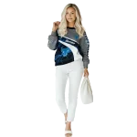 personalized buffalo bulls hexagonal mesh royal blue black gray hoodie best selling